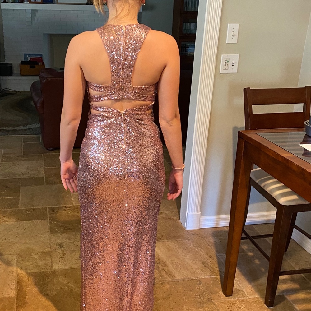 STUNNING B Darlin Pink Sequin Formal Dress - Picture 6 of 9